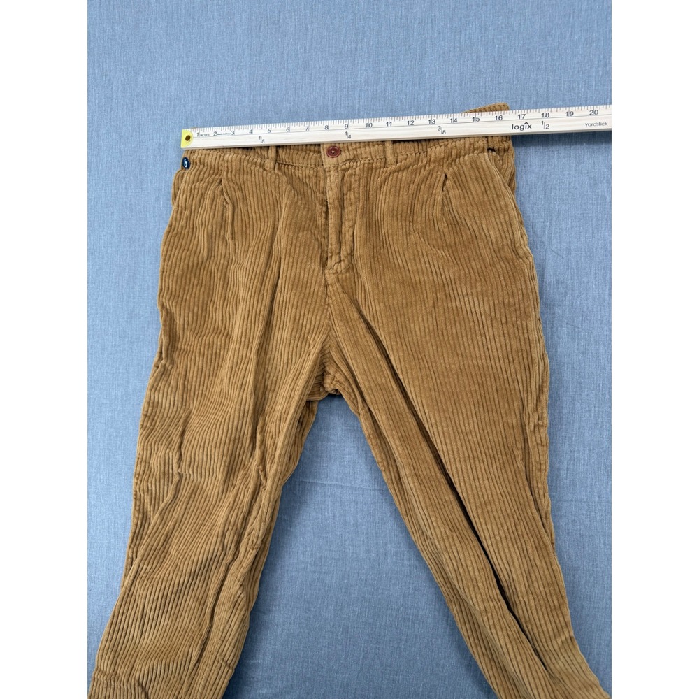 Brava Fabrics Mens Organic Cotton Corduroy Pants BrownSize 36 Wide Wale Trousers - Picture 5 of 7